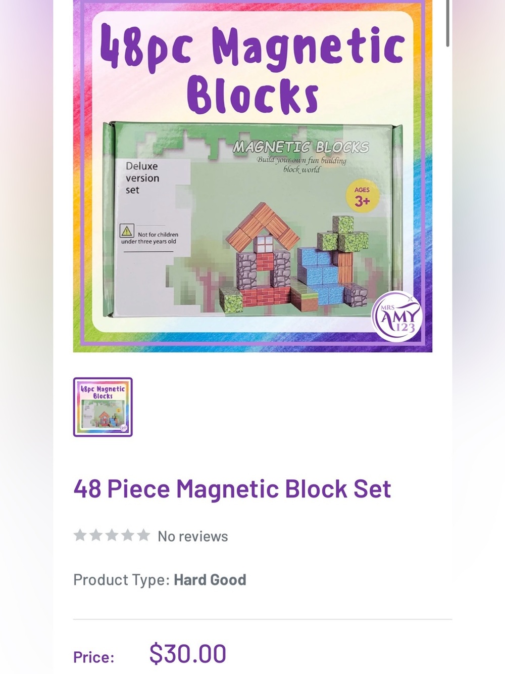 Magnetic Blocks 48-Piece Kids Building Set - Green